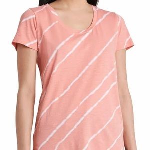 VINCE CAMUTO Tie Dye Stripe Tee Burnt Clay Scoop Neck Plus 2X NWT‎ 5444